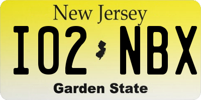 NJ license plate I02NBX
