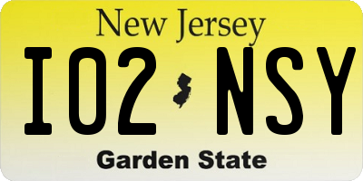 NJ license plate I02NSY