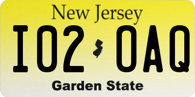 NJ license plate I02OAQ