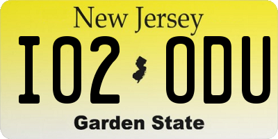 NJ license plate I02ODU
