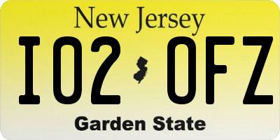 NJ license plate I02OFZ