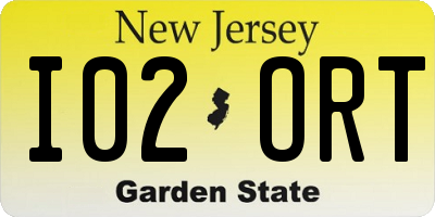 NJ license plate I02ORT