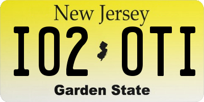 NJ license plate I02OTI