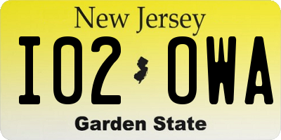 NJ license plate I02OWA