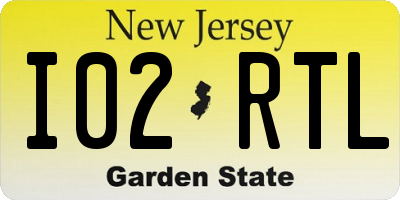 NJ license plate I02RTL