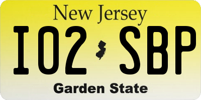 NJ license plate I02SBP