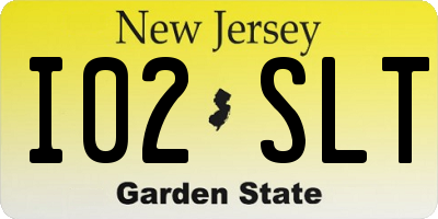 NJ license plate I02SLT