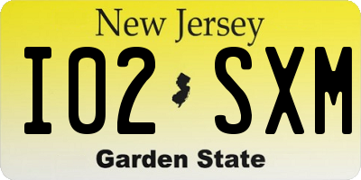 NJ license plate I02SXM