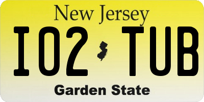 NJ license plate I02TUB