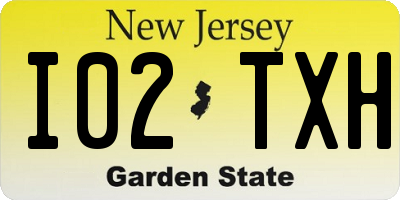 NJ license plate I02TXH