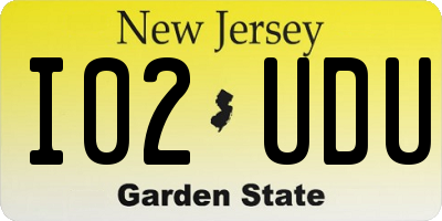 NJ license plate I02UDU