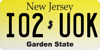 NJ license plate I02UOK