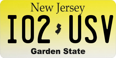 NJ license plate I02USV