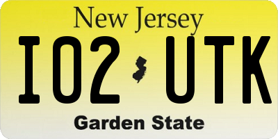 NJ license plate I02UTK