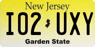 NJ license plate I02UXY