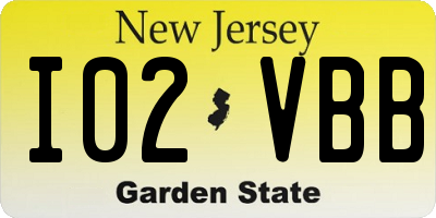 NJ license plate I02VBB