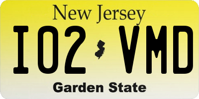 NJ license plate I02VMD