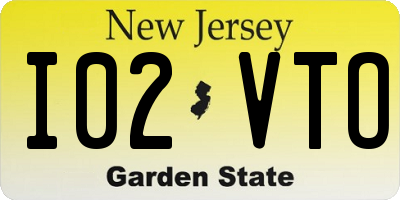 NJ license plate I02VTO