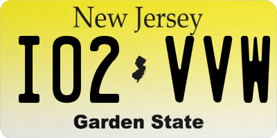 NJ license plate I02VVW