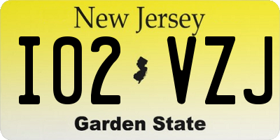 NJ license plate I02VZJ