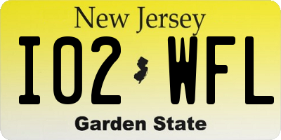 NJ license plate I02WFL