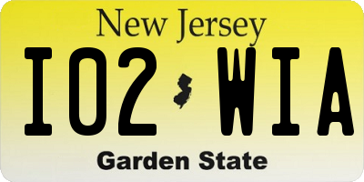 NJ license plate I02WIA