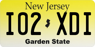 NJ license plate I02XDI