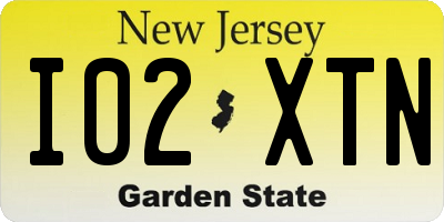 NJ license plate I02XTN