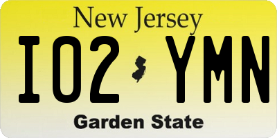 NJ license plate I02YMN
