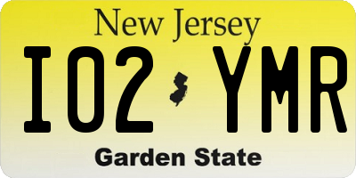 NJ license plate I02YMR