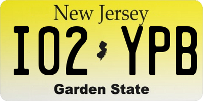 NJ license plate I02YPB