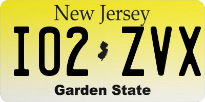 NJ license plate I02ZVX