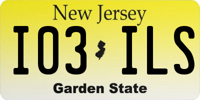 NJ license plate I03ILS