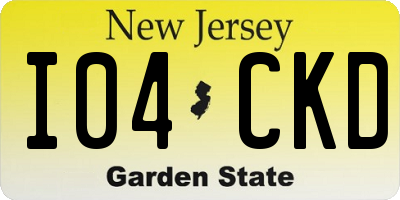 NJ license plate I04CKD