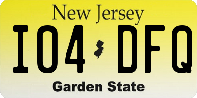 NJ license plate I04DFQ