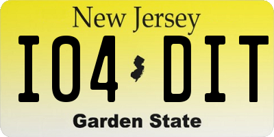 NJ license plate I04DIT