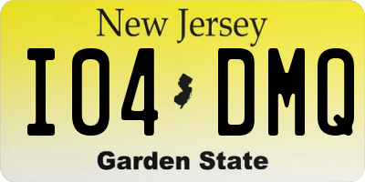 NJ license plate I04DMQ