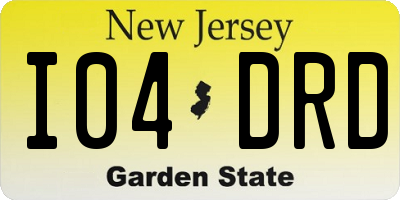 NJ license plate I04DRD