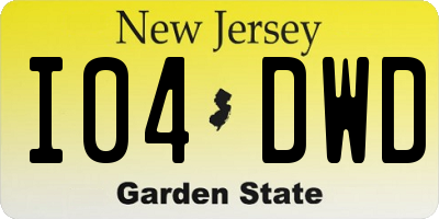 NJ license plate I04DWD