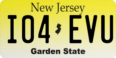 NJ license plate I04EVU