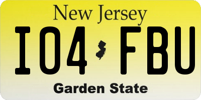 NJ license plate I04FBU