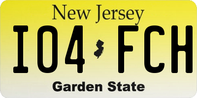 NJ license plate I04FCH