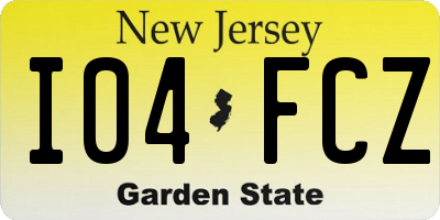 NJ license plate I04FCZ