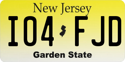 NJ license plate I04FJD