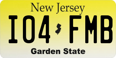 NJ license plate I04FMB