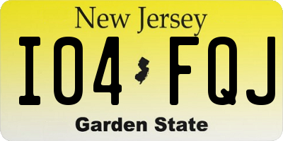 NJ license plate I04FQJ