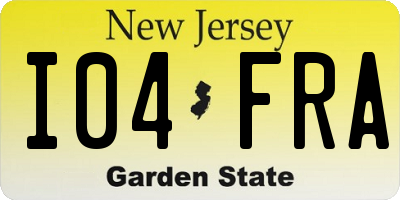 NJ license plate I04FRA