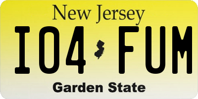 NJ license plate I04FUM