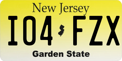 NJ license plate I04FZX