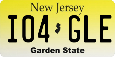 NJ license plate I04GLE